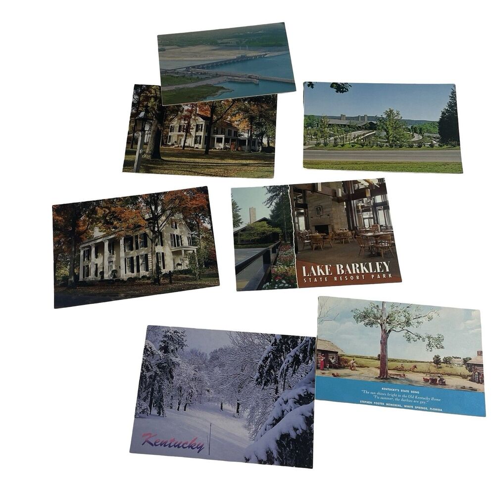 Lot of 7 Vintage Kentucky Scenic Postcards Ardsmore Museum Lake Barkley